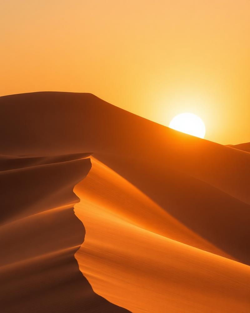 Sahara dunes at sunset